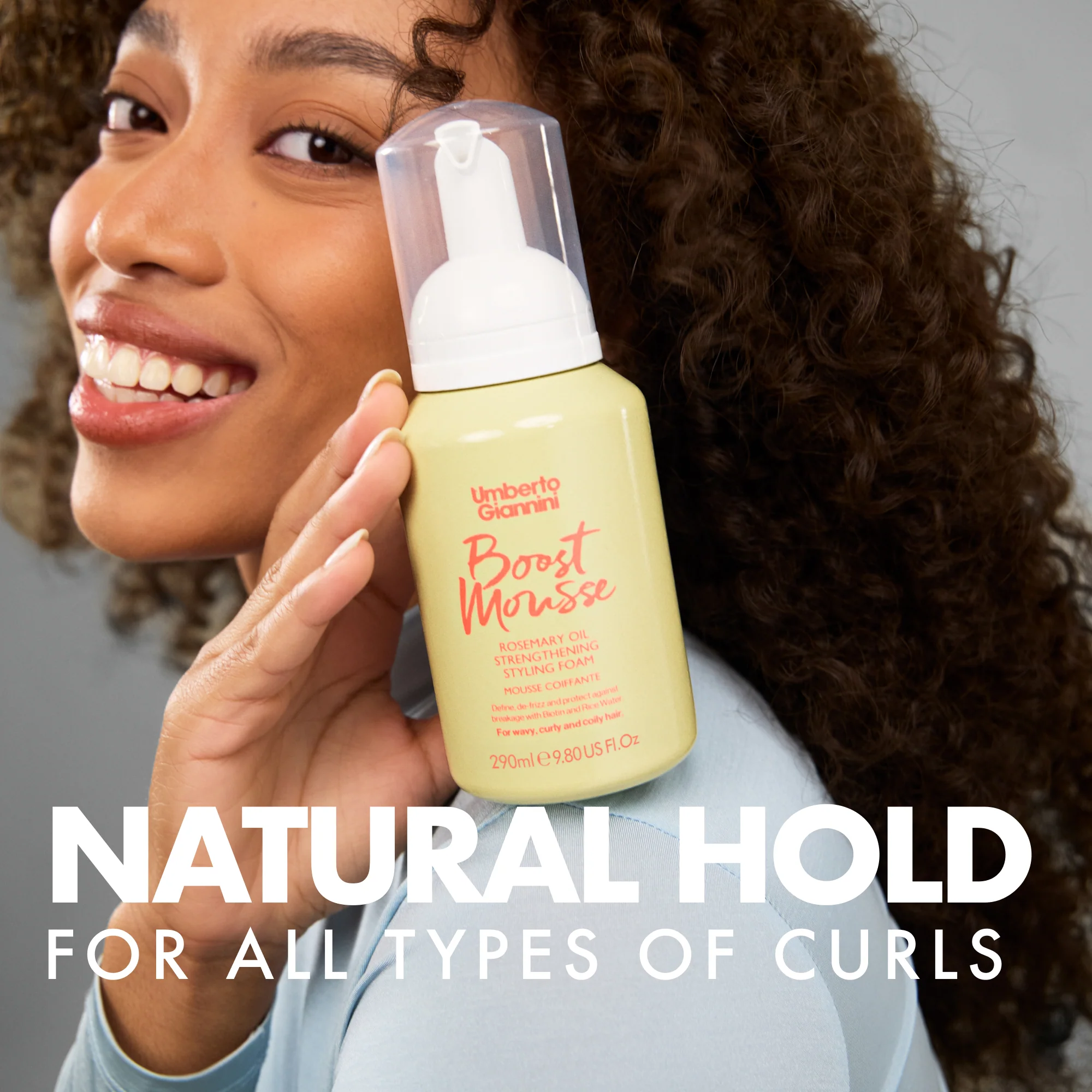 Strong Curls Boost Mousse Rosemary Oil Strengthening Styling Foam - Image 2